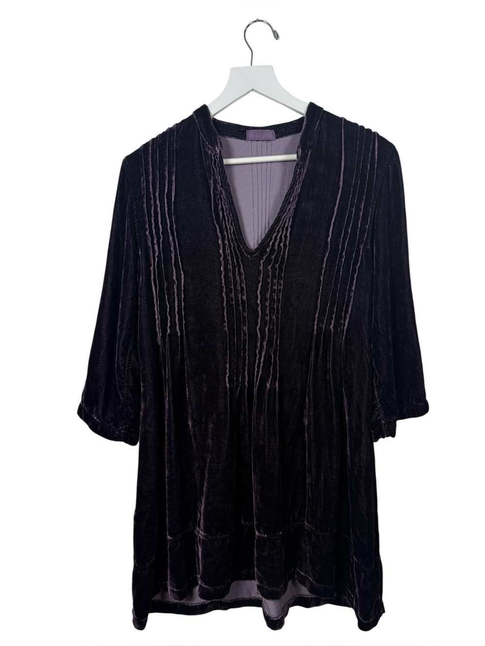 CP Shades Regina Plum Velvet Tunic Dress Top W2451 Sz S